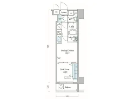 アーバネックス森下II(1DK/2階)の間取り写真