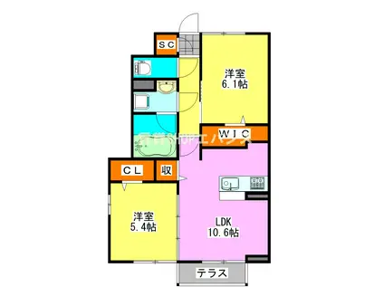 サザンレジデンス(2LDK/1階)の間取り写真