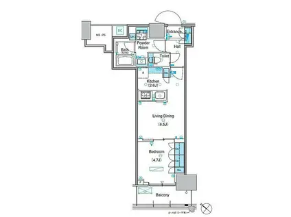 パークアクシス豊洲キャナル(1LDK/14階)の間取り写真