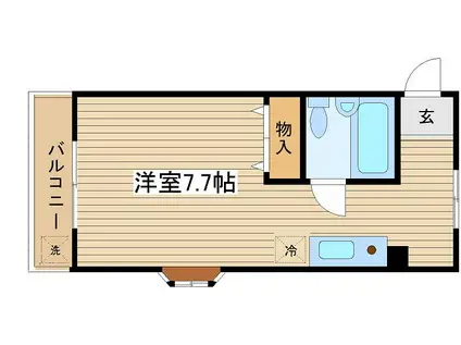 パラシオン高崎(ワンルーム/2階)の間取り写真