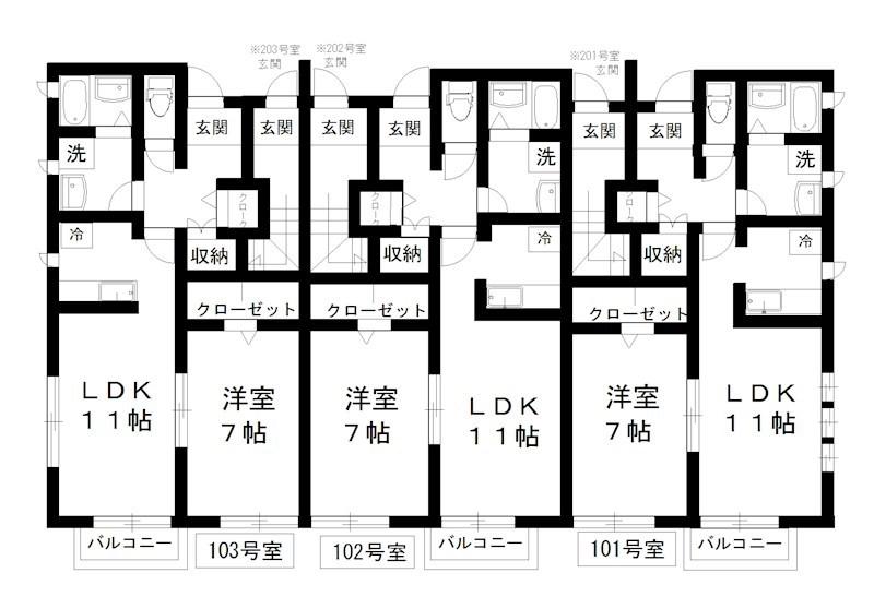 シエスタ(1LDK/1階)の間取り写真