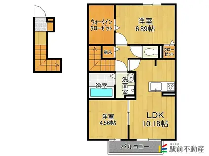 シャルム(2LDK/2階)の間取り写真