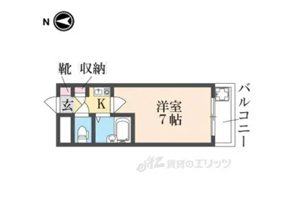 シティパレス東生駒P-3-C(1K/1階)の間取り写真