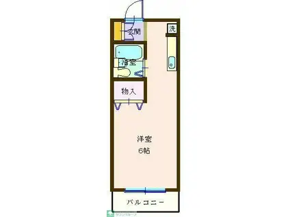 ドエル青木(ワンルーム/3階)の間取り写真