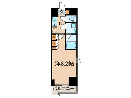 ルーブル川崎八番館(1K/7階)の間取り写真