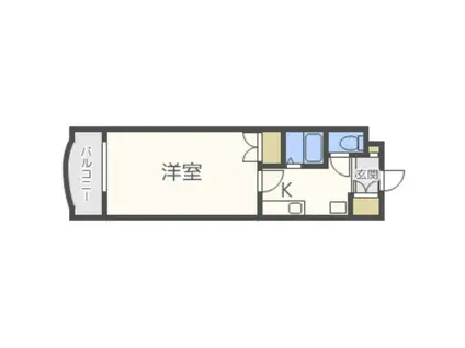 シャルム井尻(1K/2階)の間取り写真