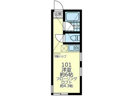 ユナイト三ッ沢ル・リアン(ワンルーム/1階)の間取り写真