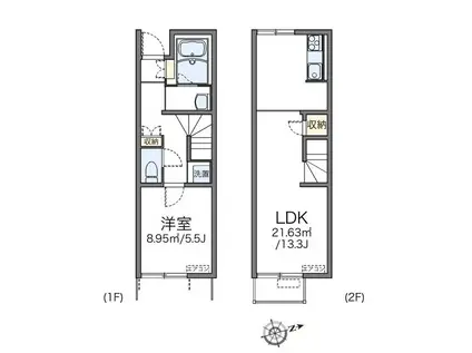 レオネクストフォレスタ 湘南(1LDK/1階)の間取り写真
