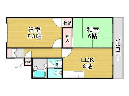 ハイツマエカワ(2LDK/7階)の間取り写真