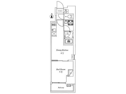 CREAL錦糸町(1DK/2階)の間取り写真