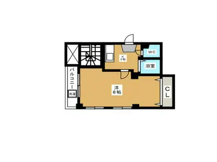 ハイツフクオカ(1K/3階)の間取り写真