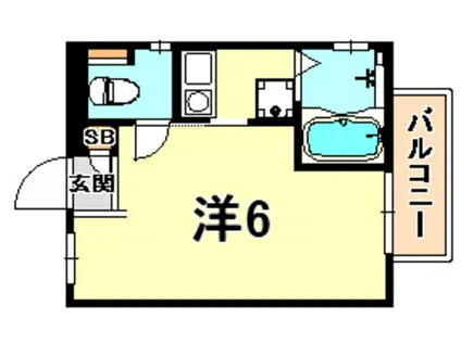 カサブランカ弓木(ワンルーム/2階)の間取り写真