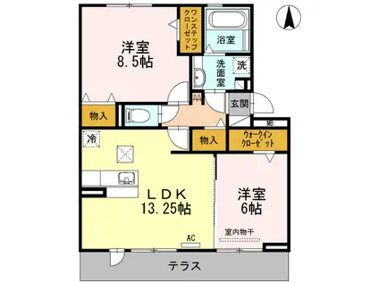 PLUMIII(2LDK/1階)の間取り写真