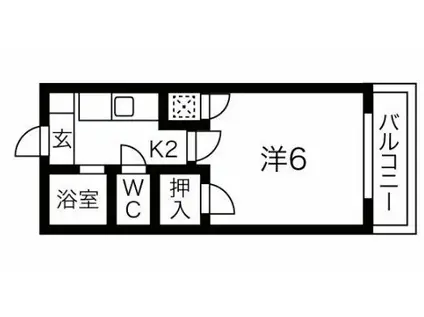 アールブリュット(1K/3階)の間取り写真