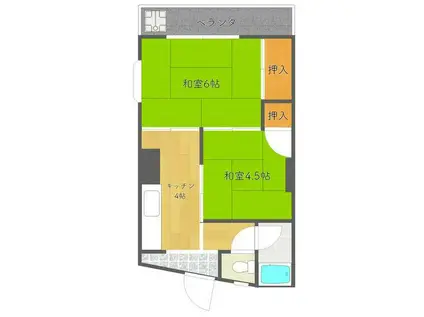 メゾンファミーユ(2K/4階)の間取り写真