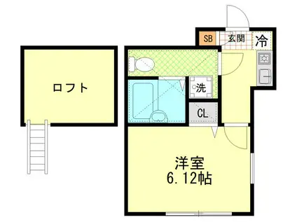 アガスターシェ(1K/2階)の間取り写真