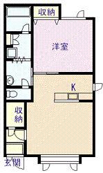 ＪＲ宗谷本線 旭川四条駅 徒歩11分 2階建 築25年(1LDK/1階)の間取り写真