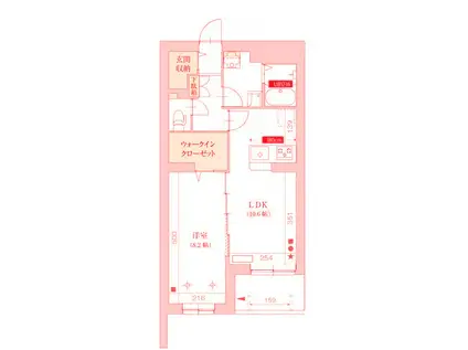 シャンデルブ(1LDK/5階)の間取り写真