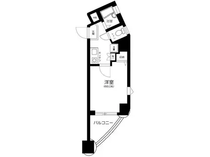 フォルトゥナ春日安藤坂(1K/3階)の間取り写真