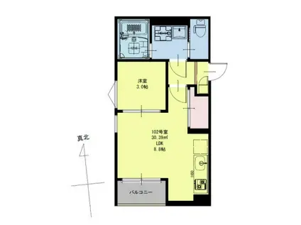 REGALEST鹿野(1LDK/2階)の間取り写真