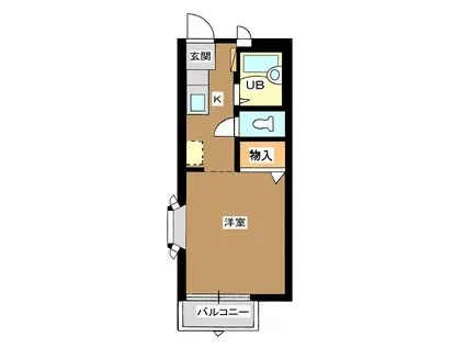 ヴェルフルール桜丘(1K/2階)の間取り写真