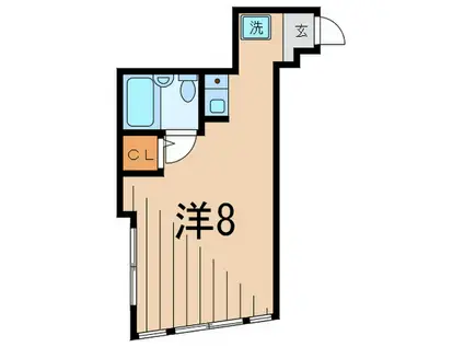 エンデバー若井(ワンルーム/3階)の間取り写真