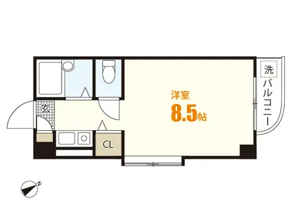 コンフォルトK(ワンルーム/4階)の間取り写真
