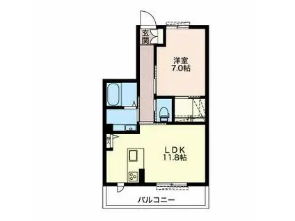 リリエン ベルグ(1LDK/1階)の間取り写真