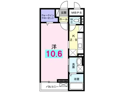 グランデ アルベロ(1K/1階)の間取り写真