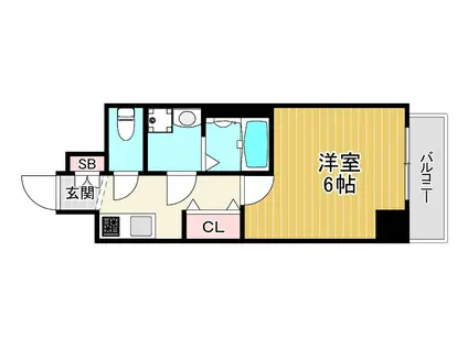 クレアート北大阪レヴァンテ(1K/9階)の間取り写真