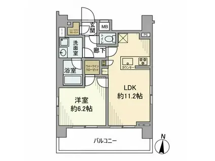 AXAS押上(1LDK/6階)の間取り写真