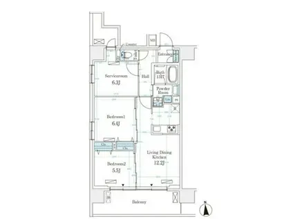 ハビテ本厚木(3LDK/9階)の間取り写真