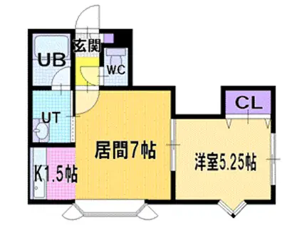 フォーサイトカレッジ(1LDK/2階)の間取り写真