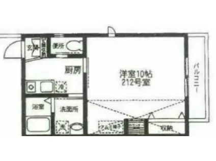 テナック府中(1K/1階)の間取り写真