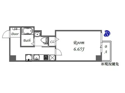 FDS上町台(1K/3階)の間取り写真