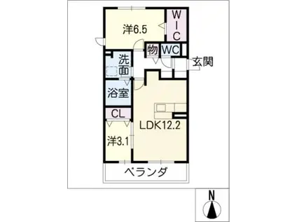 クレセール(2LDK/3階)の間取り写真