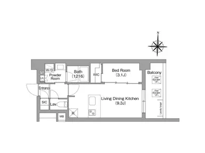 コンフォリア・リヴ永福町(1LDK/3階)の間取り写真