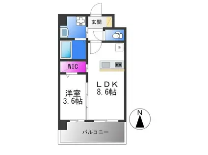 ESTONE HIGASHIOSAKA(1LDK/8階)の間取り写真