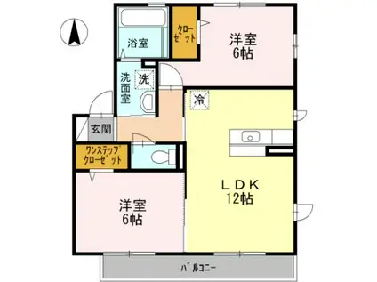 シュエットドゥー(2LDK/2階)の間取り写真