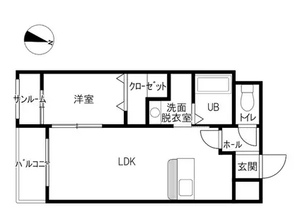 ミオソディス(1LDK/1階)の間取り写真