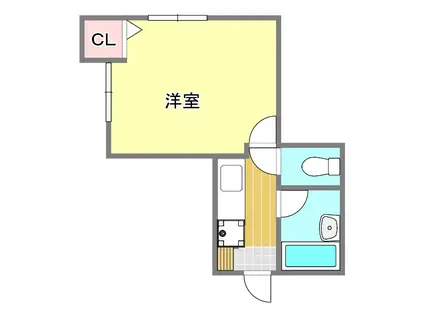 アーバン中央(1K/2階)の間取り写真