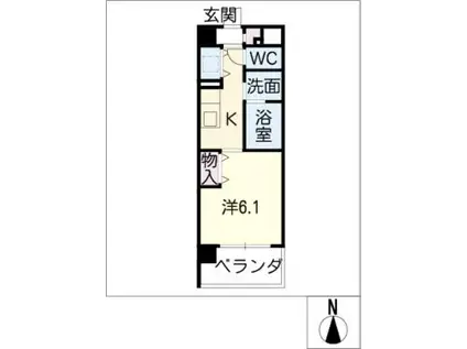 イーストCOURT SAKURABASHI(1K/2階)の間取り写真