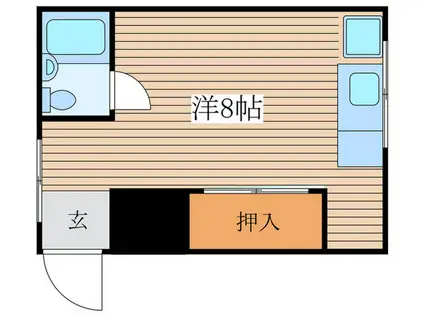 二の鳥居荘(ワンルーム/2階)の間取り写真