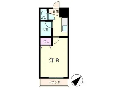 EM1022(1K/2階)の間取り写真