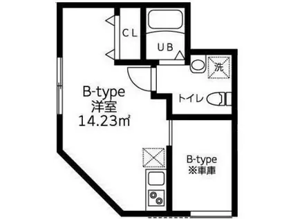 ケー ニジュウイチ ベース スギナミ(ワンルーム/1階)の間取り写真