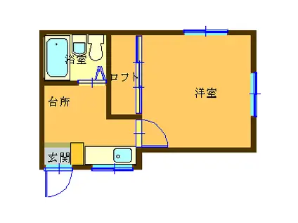 ハウスあこや(1K/2階)の間取り写真