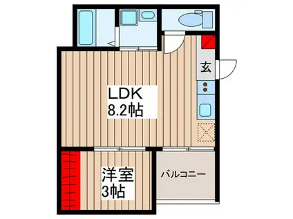 ヴィレッティーナ大和田II(1LDK/2階)の間取り写真