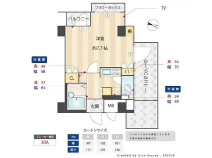 メインステージ江戸川橋2(1K/3階)の間取り写真