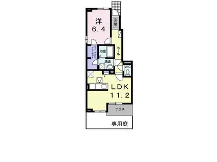 アヴニールヴィラ栂前E(1LDK/1階)の間取り写真