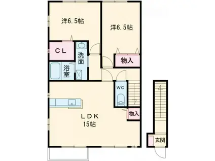 コンフォート大島IV B棟(2LDK/2階)の間取り写真